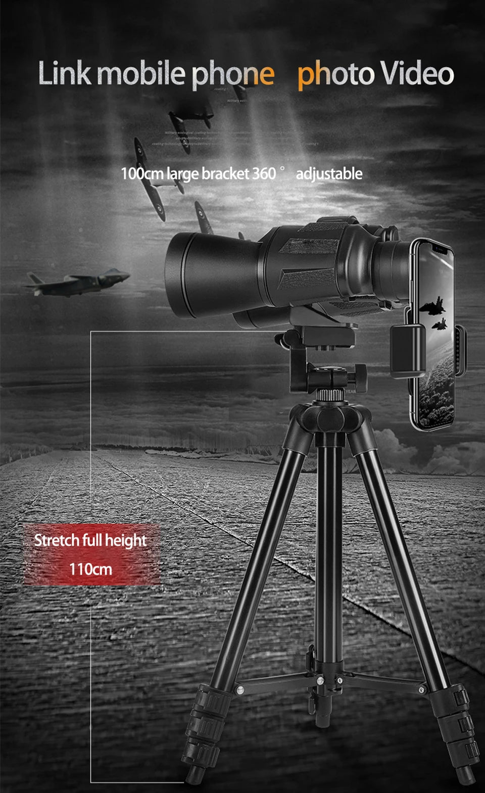 20x50 HD BAK4 Military Binoculars – Long-Range Zoom Telescope for Outdoor Use